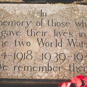 Remembrance plaque for World Wars 1 and 2